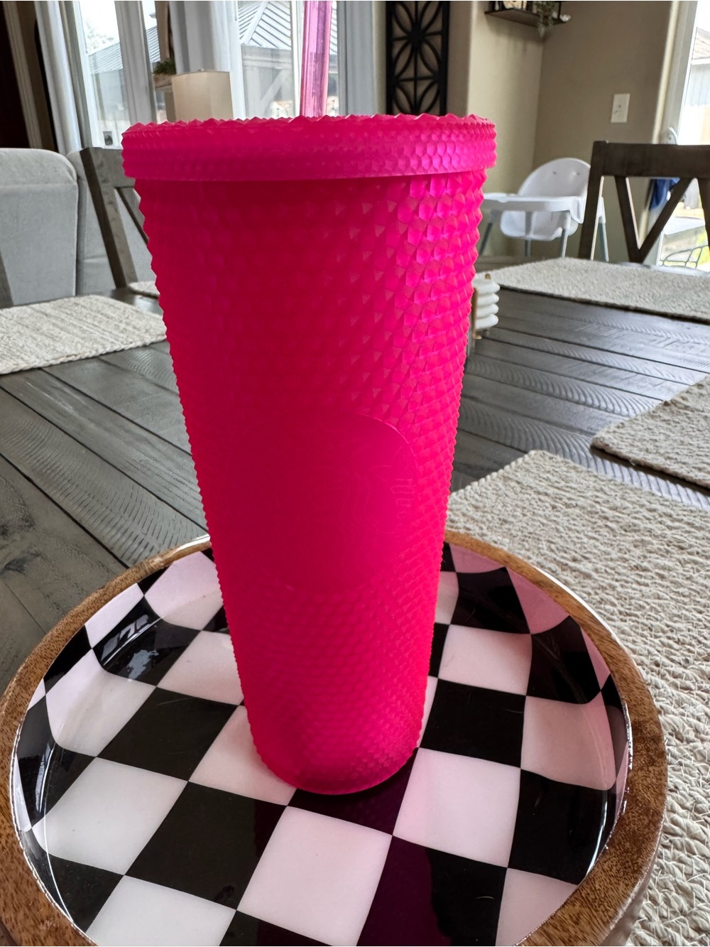 Starbucks Hot Pink Textured Tumbler with Straw